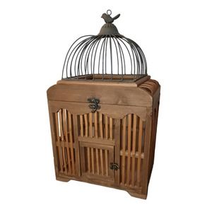Melrose Wooden Decorative Bird Cage 20" Farmhouse Decor Primitive
